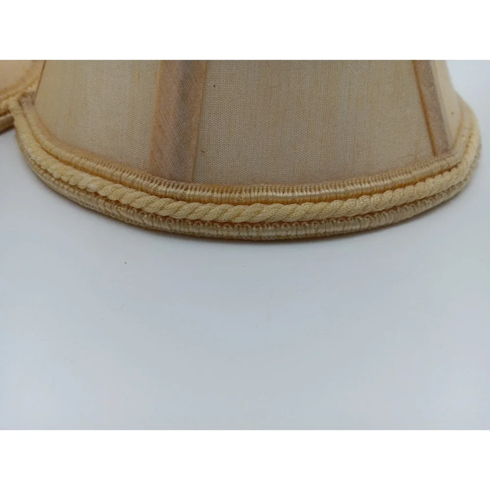 Set‎ Of 6 VTG Chandalier Lamp Shades Cloth Yellow Off White